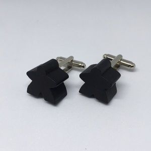 Black meeple cufflinks